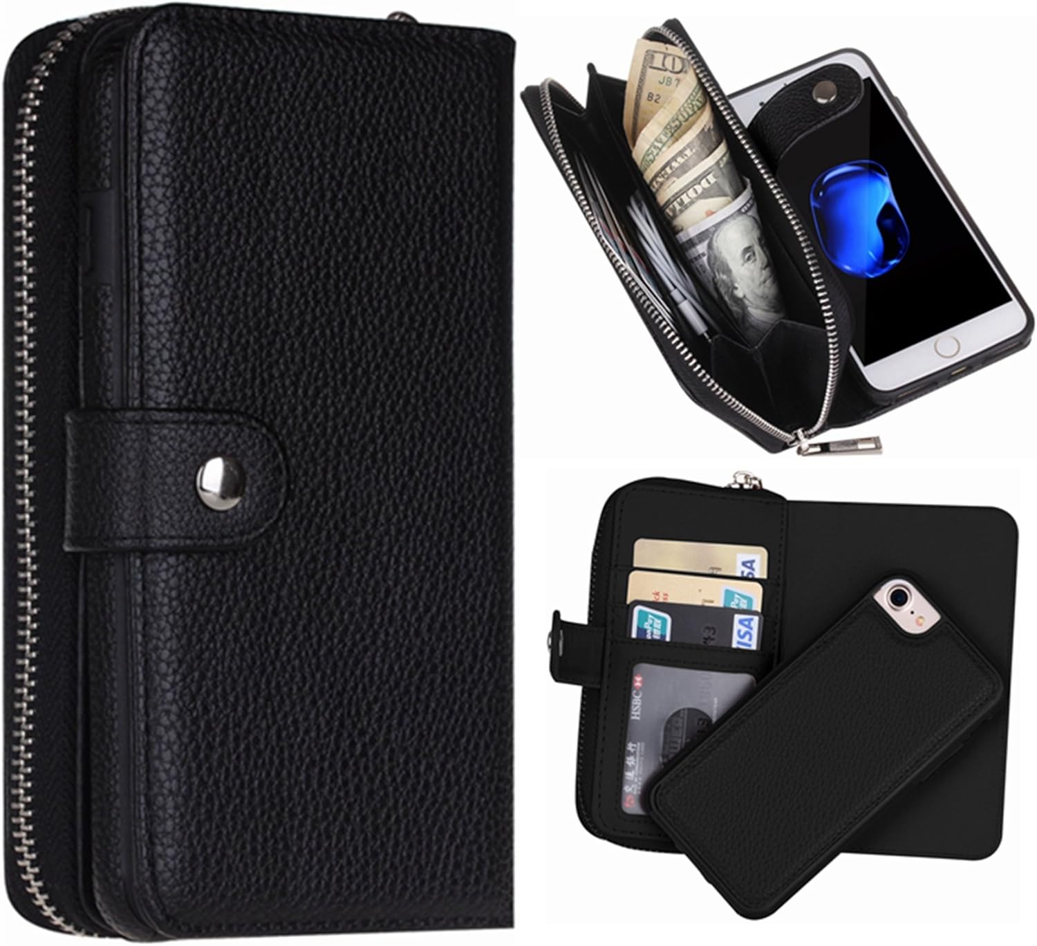 iPhone 7 iPhone8 Case Hynice Removable Wallet Case PU