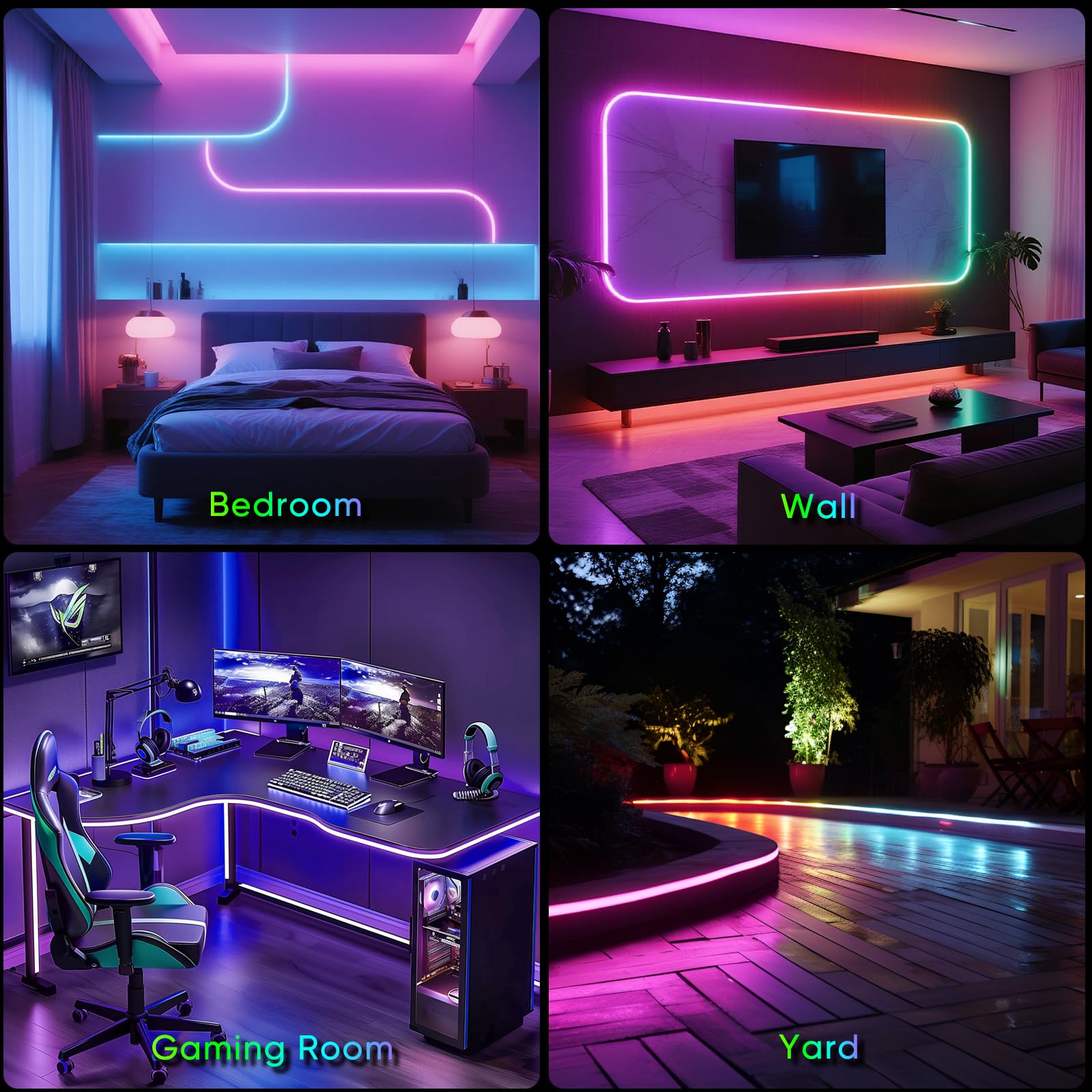 iNextStation Neon LED Streifen 5M, 5V USB RGB LED Stripmit Fernbedienung | IP67 Wasserdicht Schlauch , APP Steuerung Musik Sync Timer, 360° Rund Farbwechsel Lichtband für Spielraum Party Oudoor Deko