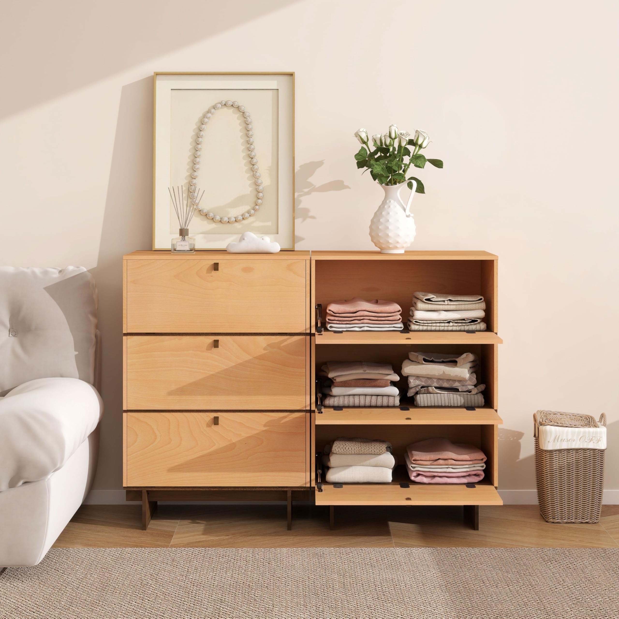 WHOOSPEREH Sebastack 3 Drawer Dresser,23.6