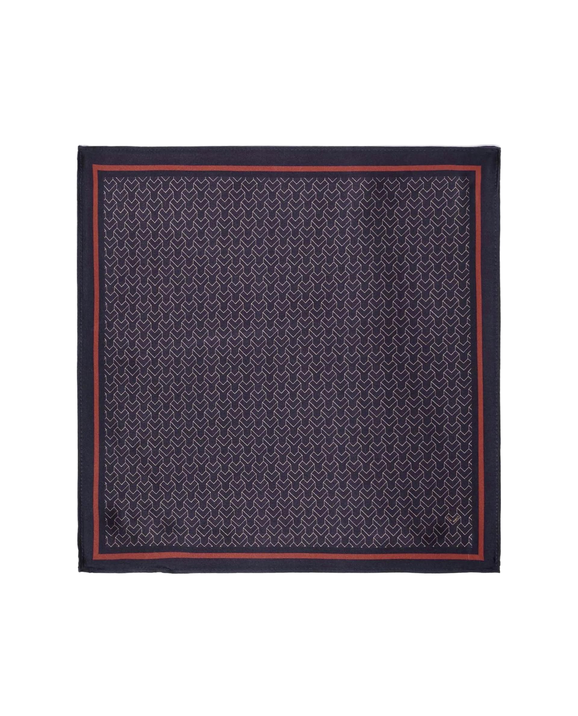rare rabbit Men's Noaa Regular Geometric Silk Pocket Square | Black-picture-41