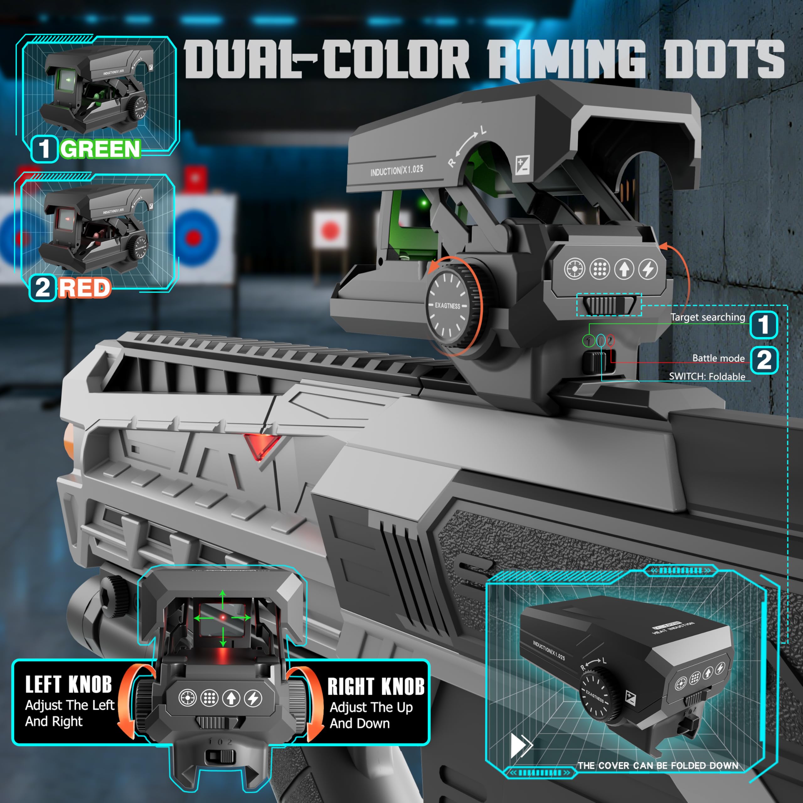 SOFITEN Toy Foam Blaster Guns Automatic Sniper Rifle Tactical Vest Toy Foam Blaster with 120 Darts IR and Flashlight The Shooting Outdoor Activity Game Gifts for 14+ Kids Men Birthday Xmas