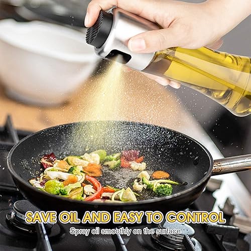Miniatura 4 de mafiti Paquete de 2 botellas dispensadoras de aceite de oliva de 6.1 fl oz6 onzas, pulverizador dispensador de aceite de oliva para cocinar freidora