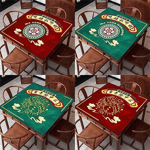 Miniatura 6 de Tapete de mesa Mahjong, antideslizante, para Mahjong, Dominos, Poker, Paigow, juego de cartas, 31.5 x 31.5 pulgadas (31.5 x 31.5 in)