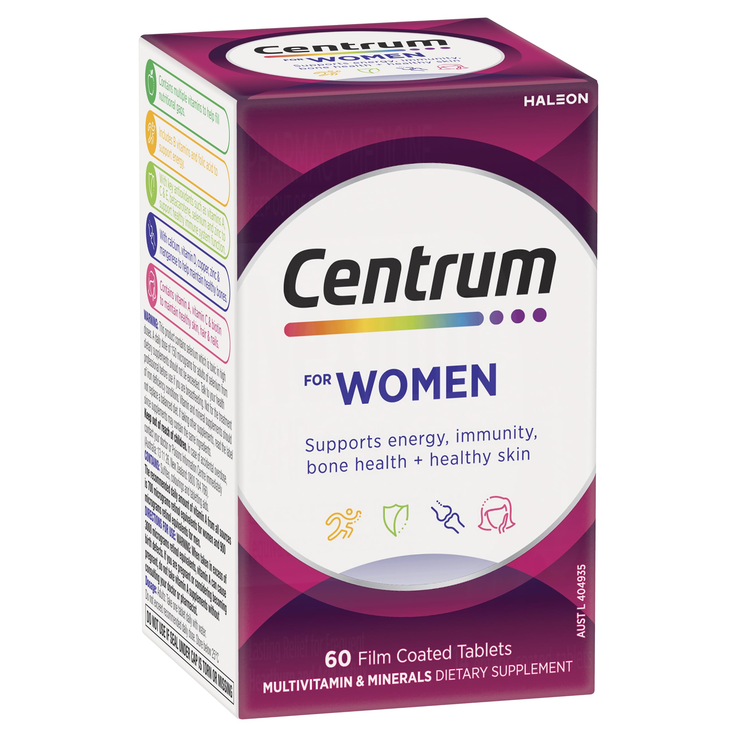 Centrum Women Multivitamin & Minerals Supplement, 60 Tablets