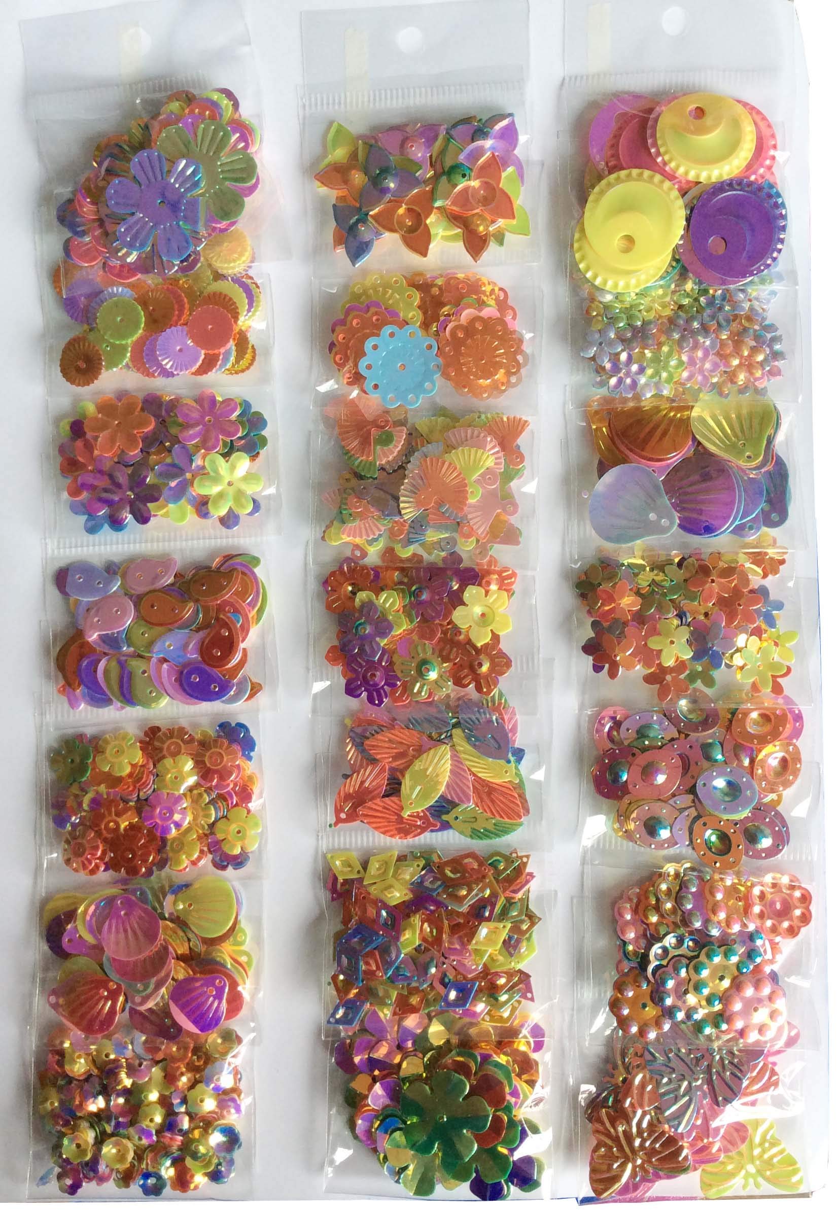 Mixed Craft Shiny Glittering Sewing Sequins Embellishments and Spangles Craft Supplies, Assorted 21 Shapes, Color and Sizes DIY Art Craft Embroidery, Applique Making Decoration (style2)