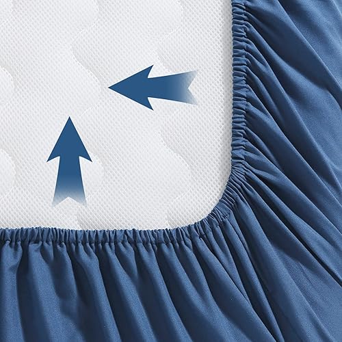 Miniatura 3 de POSENPRO Paquete de 2 sábanas bajeras de microfibra para cuna, acogedoras y suaves, de color liso, para colchones estándar de cuna y de niño