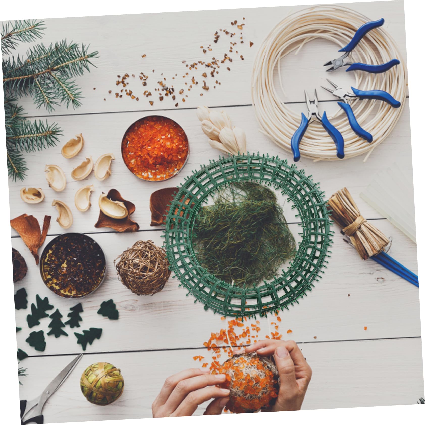 MAGICLULU Wreath Accessory DIY Wreath Frame Plastic Flower Loop Hoops Garland Rack for Decor