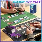 TEUEN Card Deck Box for MTG Commander, Card Case Holds 100+ Double-Sleeved Cards, Trading Card Storage Box Fits TCG/PTCG/Sports Card with 2 Dividers, 1 Dice Tray