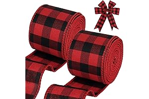 Tenn Well Buffalo Plaid Ribbon for Christmas Tree Decoration