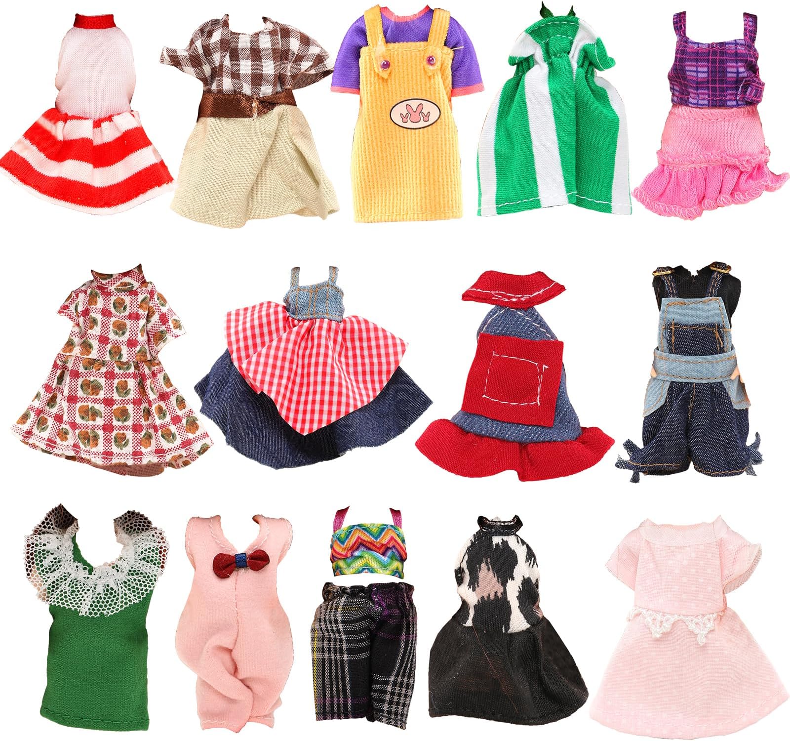 BARWA 6pcs 4 inch Doll Clothes Fashion Dresses Outfit for 4 inch & 5 inch Dolls