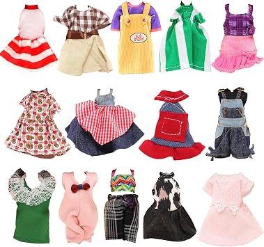 BARWA 6pcs 4 inch Doll Clothes Fashion Dresses Outfit for 4 inch & 5 inch Dolls