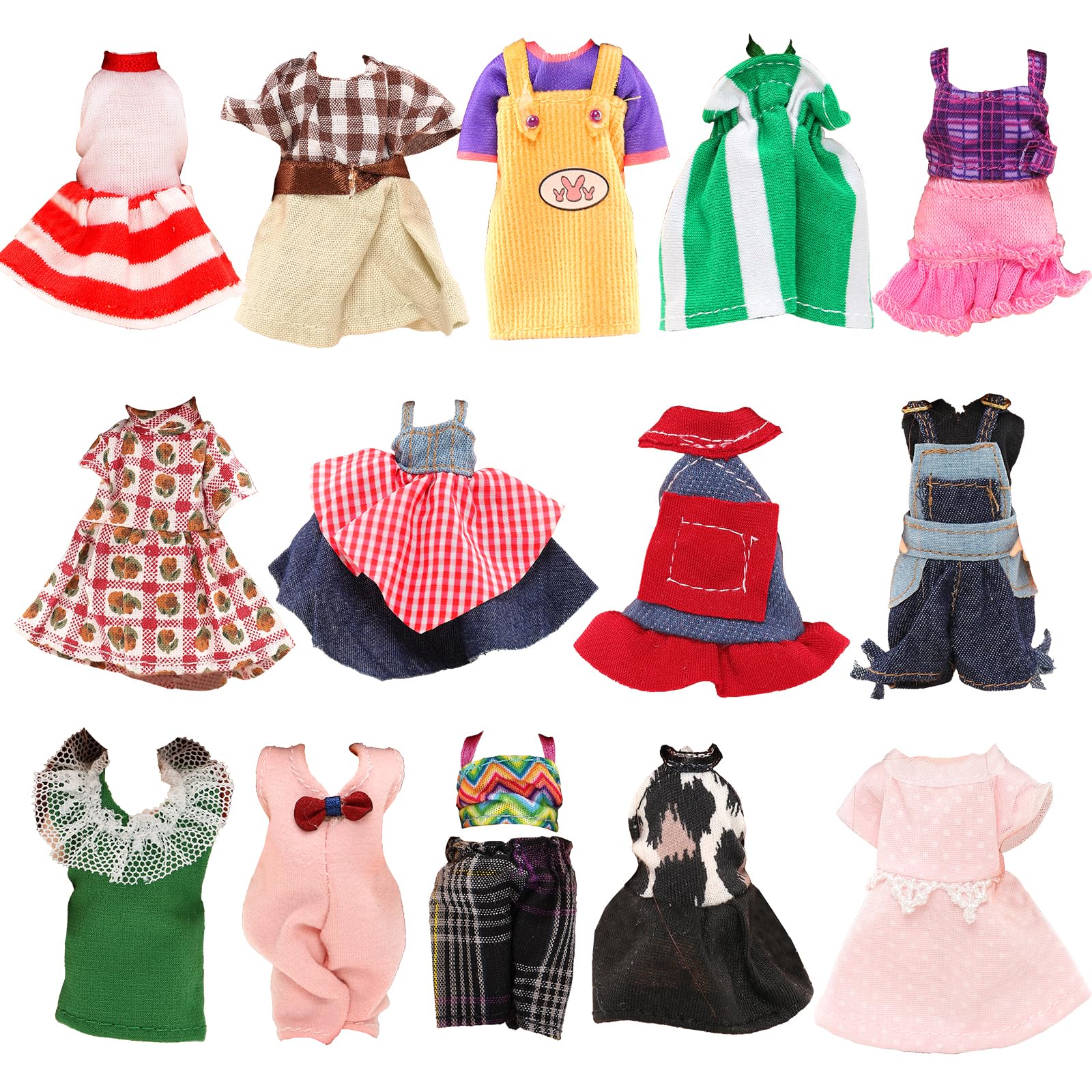 BARWA 6pcs 4 inch Doll Clothes Fashion Dresses Outfit for 4 inch & 5 inch Dolls