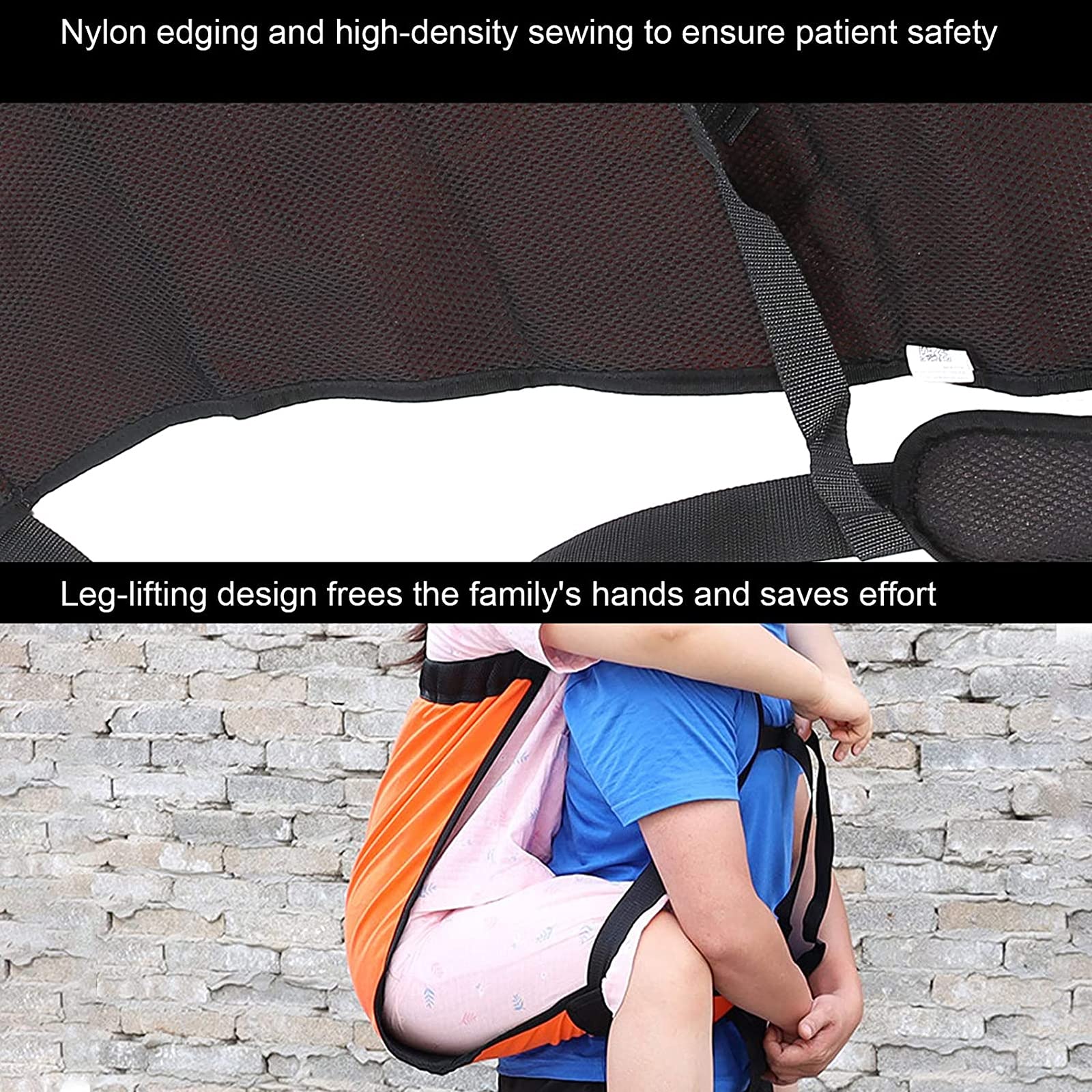 Patientenlift-Schlinge, Tragegurt zum Übertragen von Treppen, Rollstuhllift-Schlinge, Wanderrucksack-Gürtel für ältere Menschen, Haustiere, große Kinder, kleine Größe