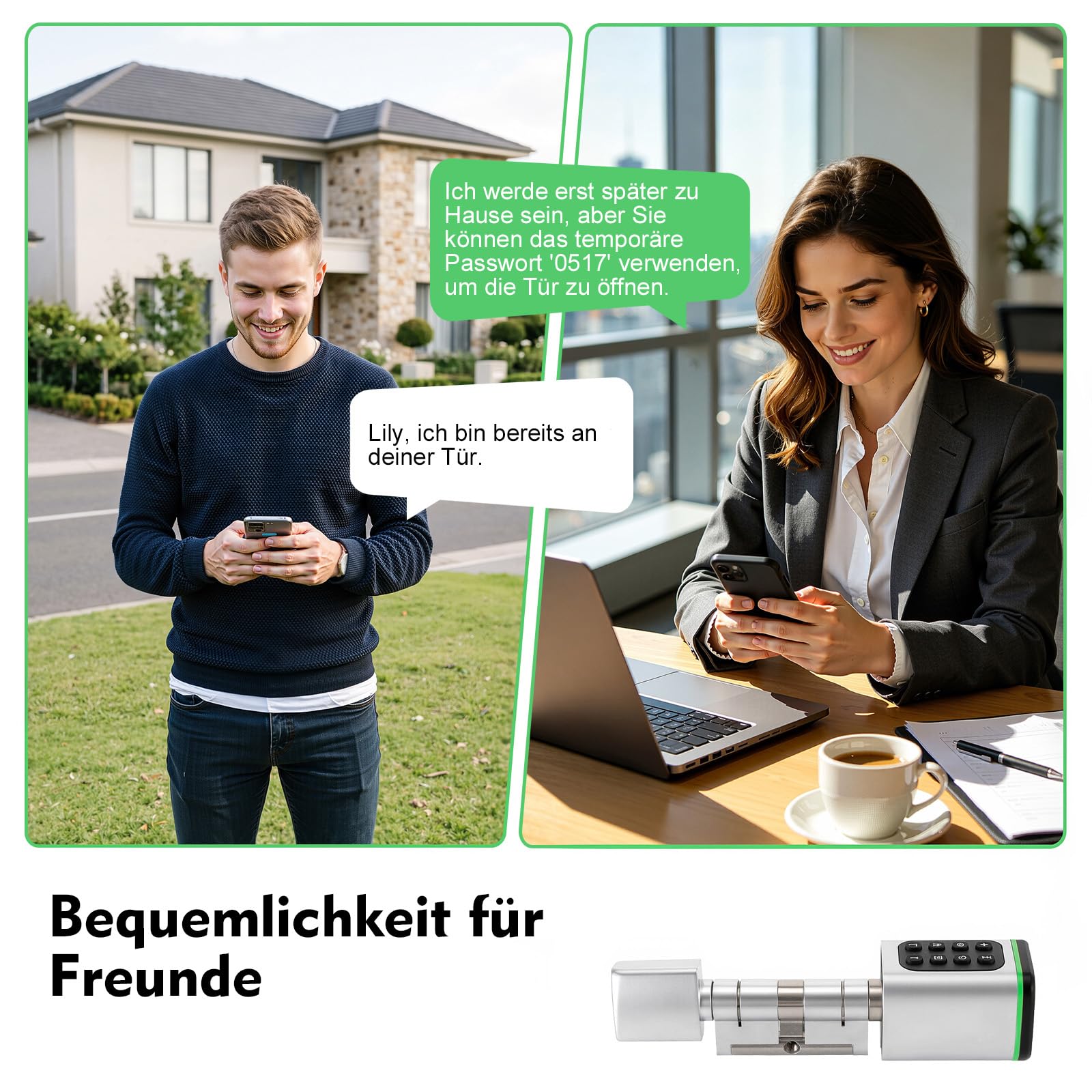 Smart Lock elektroniczny zamek do drzwi z IP65, zamek do drzwi wejściowych 35-45 mm z aplikacją i kodem cyfrowym, kartą kluczową i kluczami, inteligentny cylinder zamka do mieszkania, hotelu