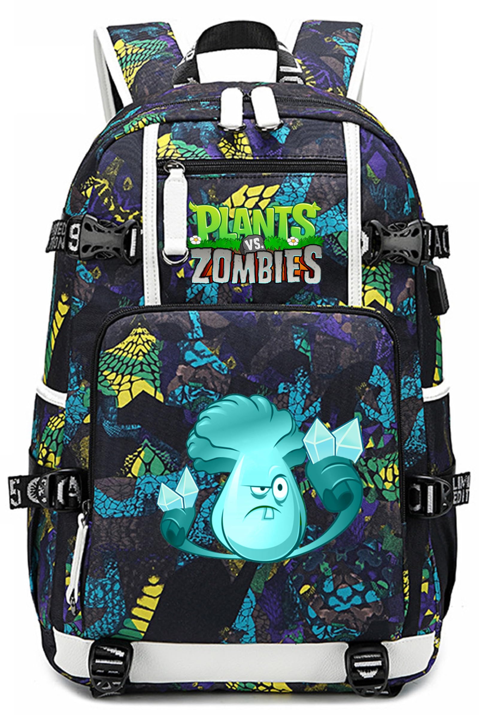 ISaikoy Game Plants vs. Zombies Backpack Shoulder Bag Bookbag School Bag Daypack Satchel Laptop Bag Color Blue6