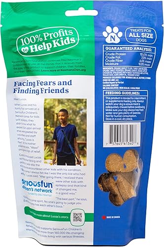 Miniatura 2 de Newman's Own - Paquete de golosinas crujientes para perros hechas con harina de cebada orgánica de 2 sabores  (1) cada uno batata de pavo,