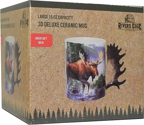 Miniatura 38 de Rivers Edge Products Taza de café de cerámica 3D con asa, 15 onzas, tazas de espresso y tazas de café de cerámica, perfecta para café, expreso, café
