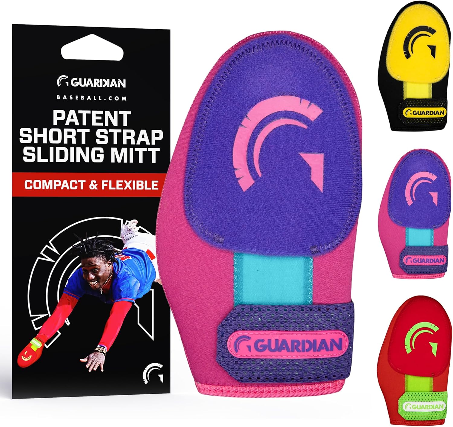 Guardian Baseball Baseball Sliding Mitt for Adult – Patent-Pending Quick Strap Design for 1-Second On/Off – Compact, Protective, and Flexible Mitt for Baseball & Softball Players