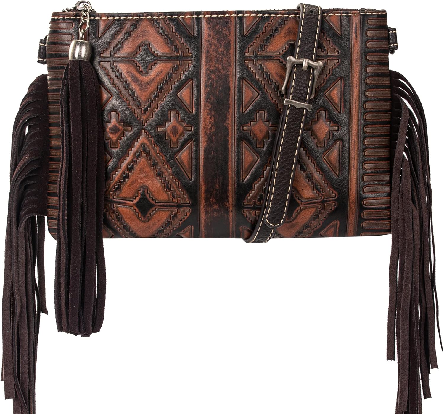 Montana West Cowhair - Bolso cruzado de piel para teléfono celular, cartera para mujer, vaquera occidental, pequeño bolso cruzado