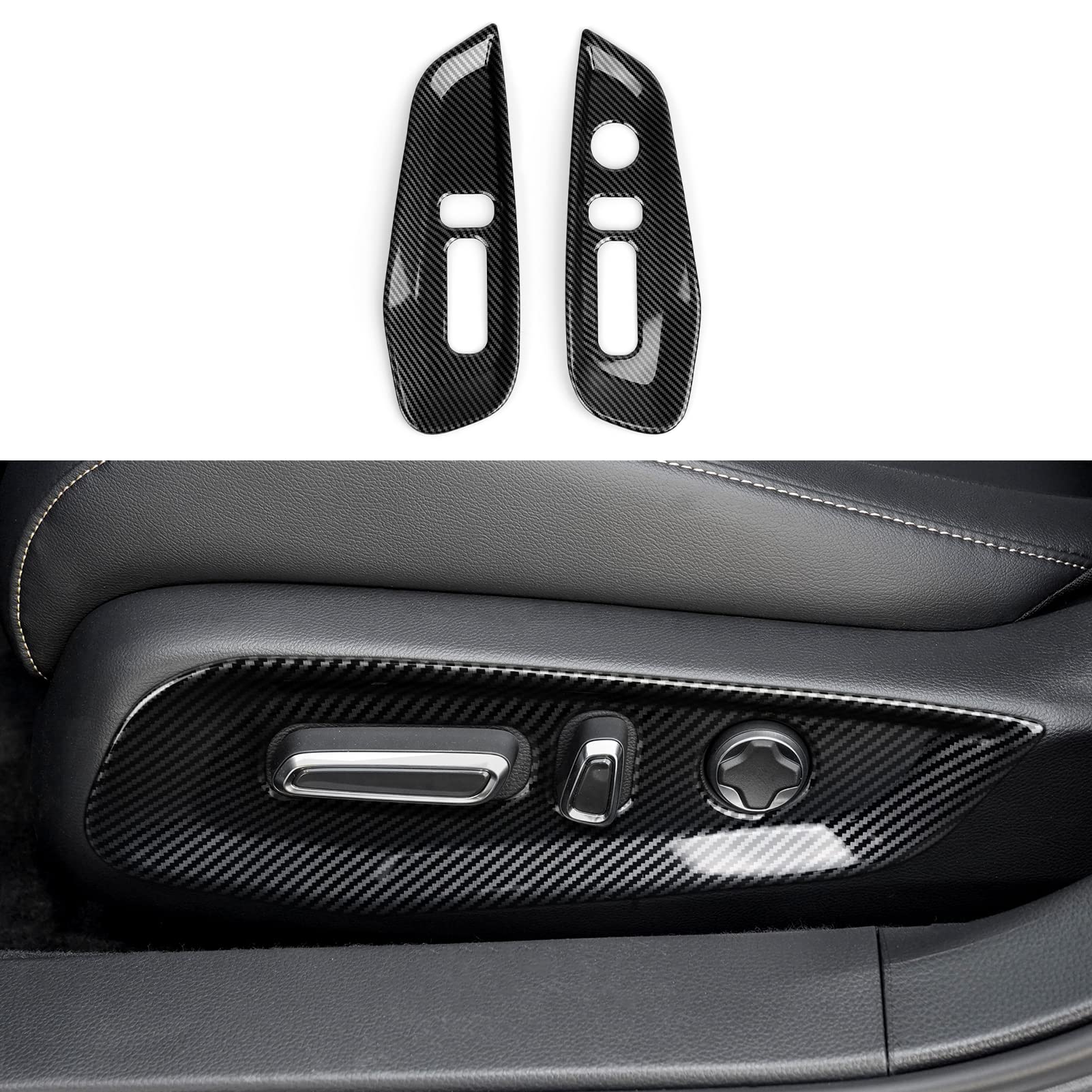 Car Seat Adjustment Cover Decals for 2018-2022 Honda Accord 10th Gen Accessories ABS Carbon Fiber Stickers