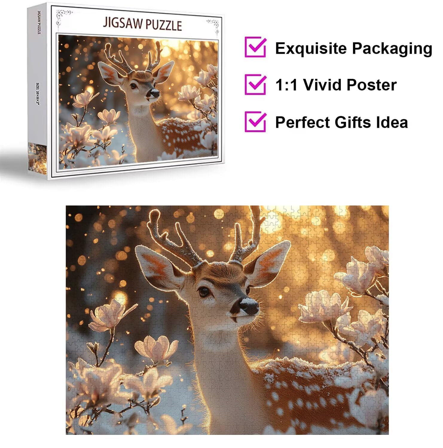Puzzle dla dorosłych 4000, kwiat jelenia, 141 x 87 cm, n-407