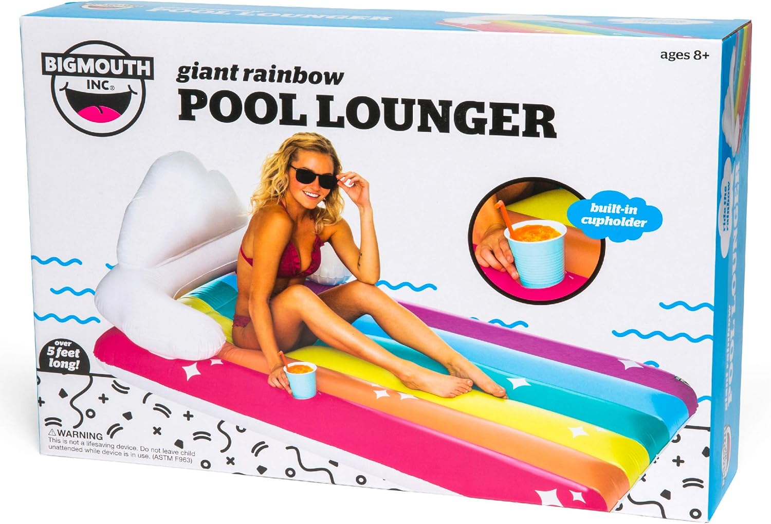 BigMouth Inc. Pool Float, Large Lounge Raft, Durable Vinyl Floatie, Summer Pool Party Water Toy