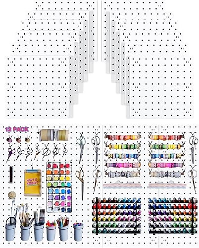 12 piezas de tablero de clavijas, pared de tablero de clavijas, para organizador de herramientas de manualidades, almacenamiento de tablero de