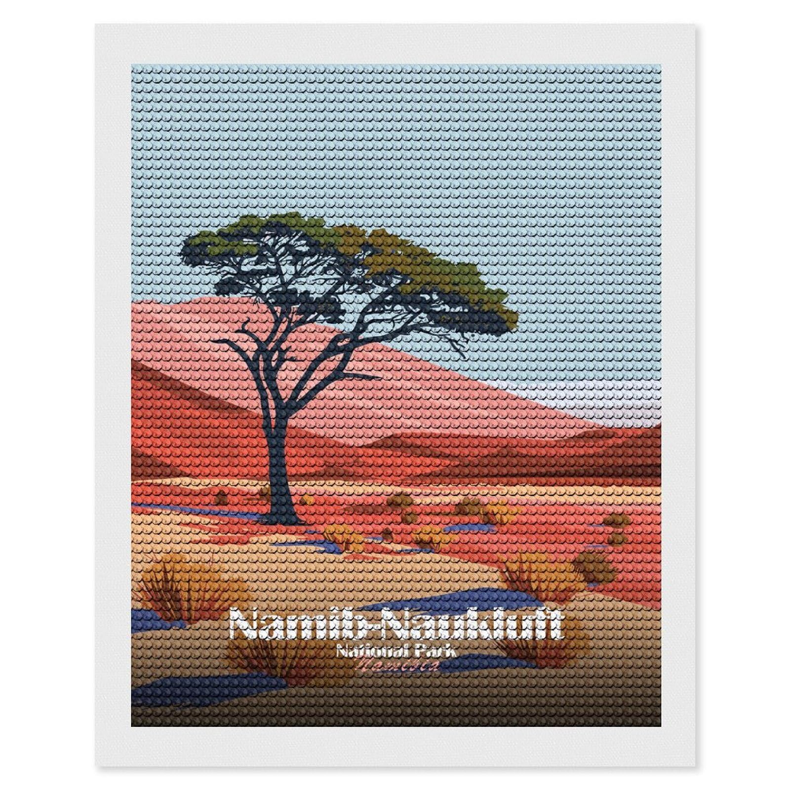 Junmoney Namib-Naukluft National Park, Namibia Diamond Art Canvas 16"x20", for Adults, Printed Canvas, Home Wall Decor, Gift Idea, Mindful Craft Activity