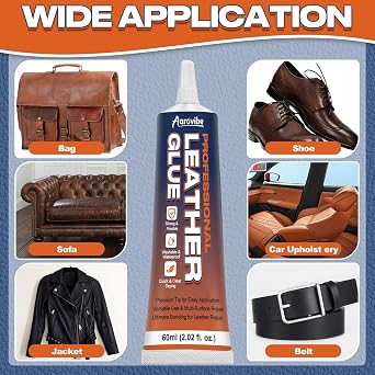 Leather Glue, 60ml Strong & Flexible Leather Adhesive-Waterproof
