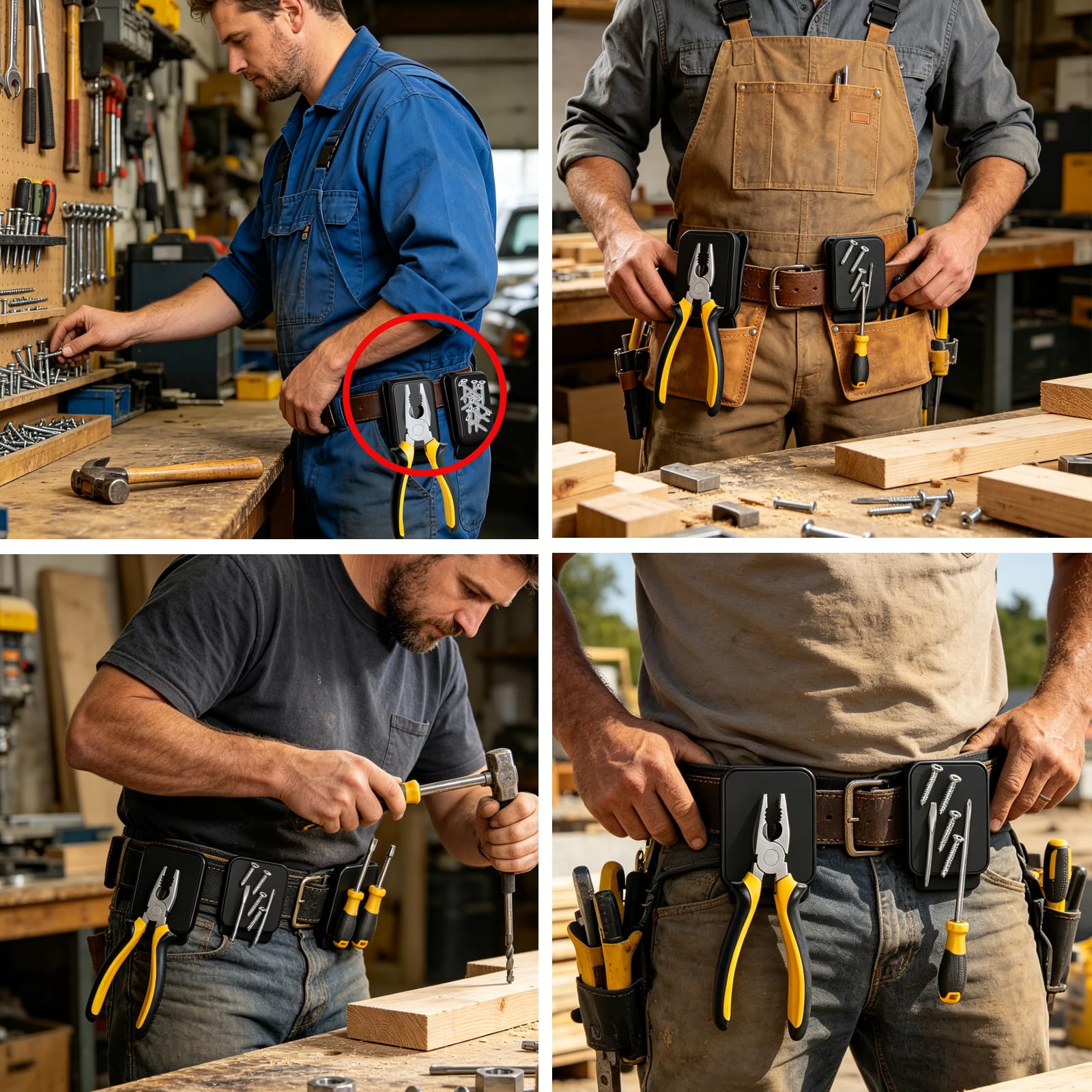 Magnet Belt Clip, Tool Belt Clip, Strong Clip-on Belt Magnet Holster for Hammer, Screws, Nails, Pliers, Screw Driver, Trowel, Drill Bit, Wrench
