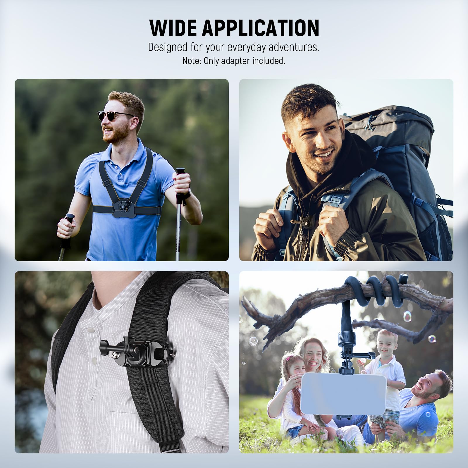 Neewer Adapter do montażu kamery sportowej ze śrubą 1/4 cala ze stopu aluminium kompatybilny z GoPro Hero 13 12 Insta360 X4 X3 DJI Osmo Pocket 3 Creator Combo klatka na telefon, GP-7