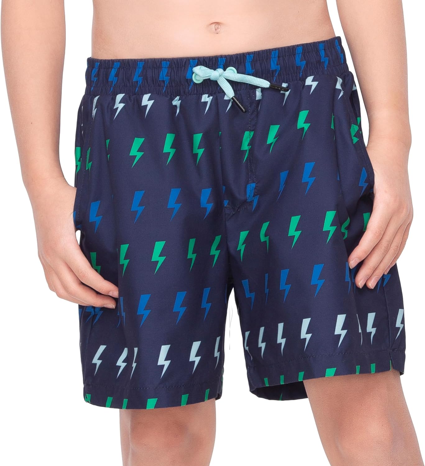 Rokka&Rolla Boys' Swim Trunks with Boxer Brief Compression Liner Quick Dry Kids Bathing Suit, UPF 50+