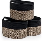 Goodpick Panier de rangement carré tissé, bacs de rangement pour serviettes, livres, vêtements, panier d'étagère pour le bureau, salon, chambre, paniers de luandre pour bébé pour jouets, couches, 13 x 9.8 x 9