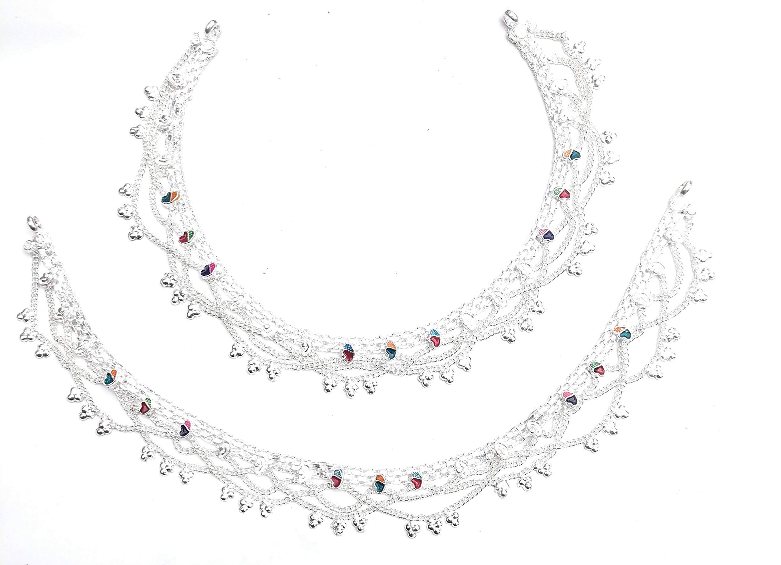 DJ Silver Sterling Silver Stone Anklets for Women (Silver) (B07Y79C9FG) Amazon Price History, Amazon Price Tracker