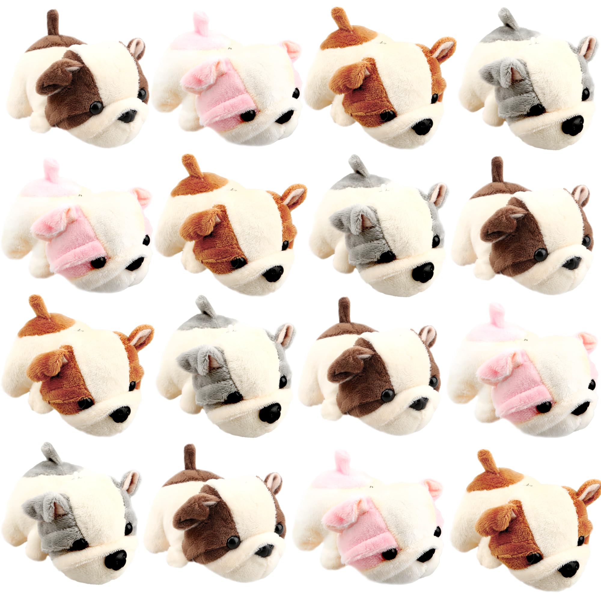 Cotiny 16 Pieces Cute Stuffed Dog Toy 4 inch Mini Plush Toy Puppy Stuffed Animals Pendant for Birthday Party Ornaments Stuffed Doll Keychain Home