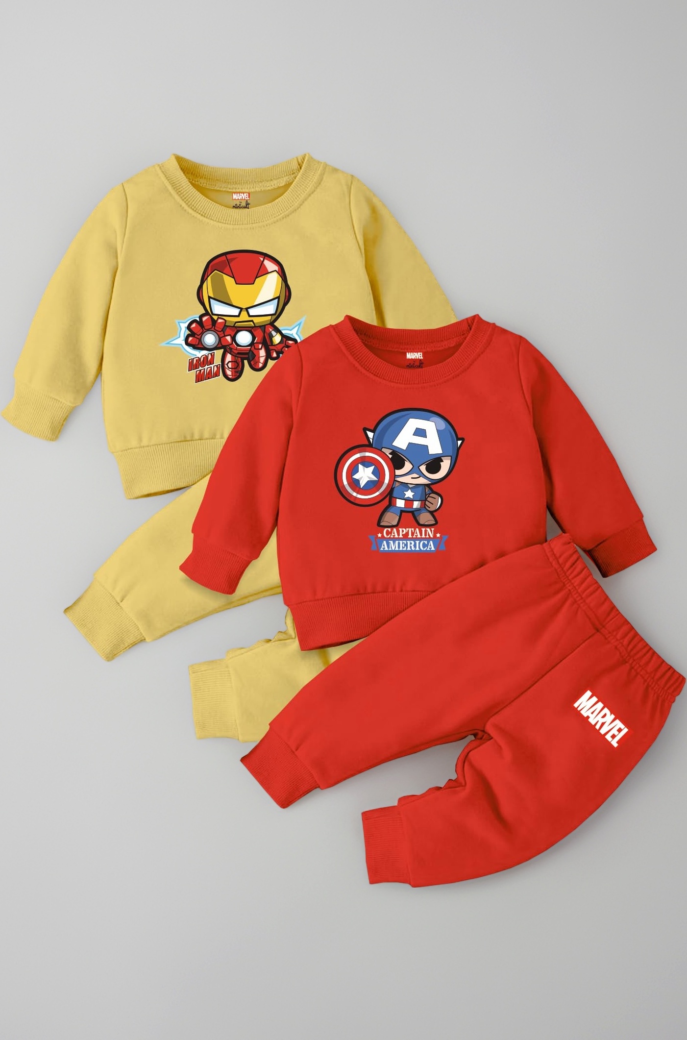 Minicult Kids Cotton Co-ords Full Sleeve Sweatshirt and Pant Set with Character Print
