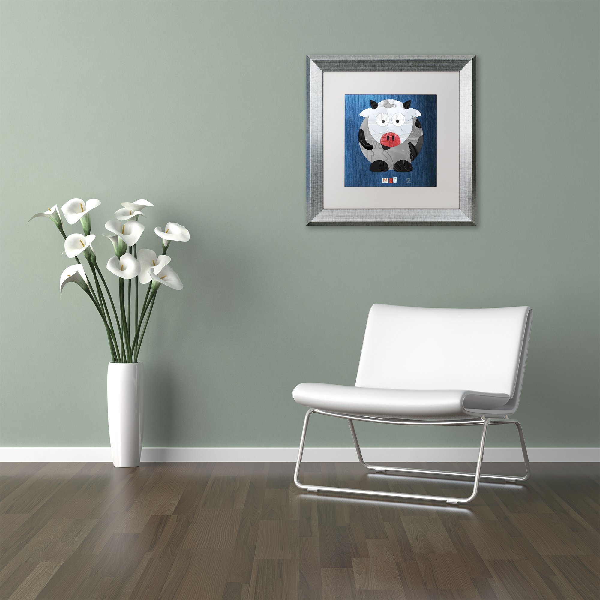 Amazon.com: Trademark Fine Art ALI1304-S1616MF Moo The Cow