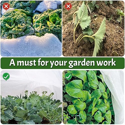 Miniatura 6 de Cool Area Cubiertas para plantas, protección contra congelación, 10 pies x 30 pies, 0.9 onzas, cubierta de protección contra congelación de plantas,