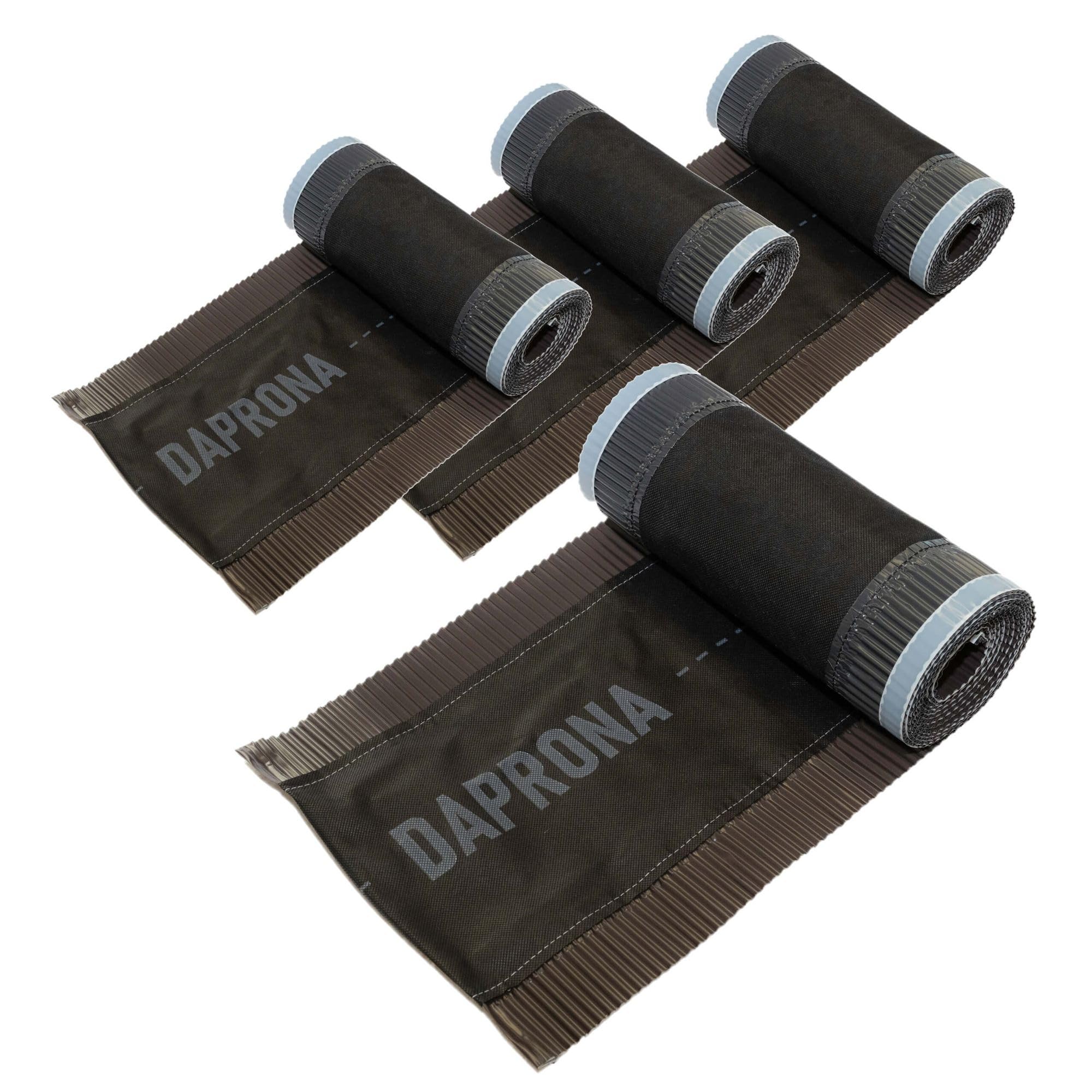 4X DAPRONA Dry Ridge Aluminium 5m x 300mm Brown RAL 8017 Super Butyl Adhesive