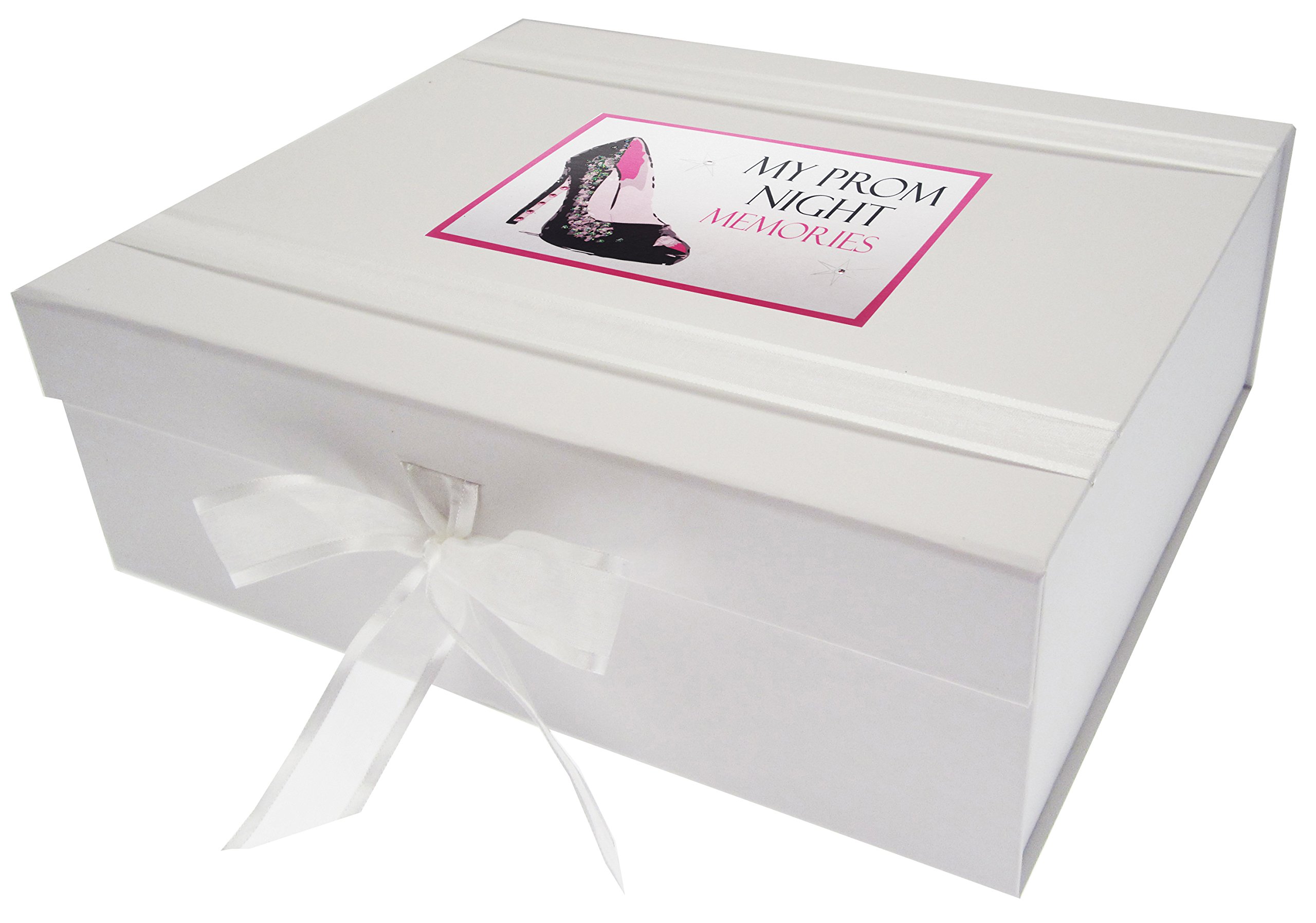 White Cotton Cards PROM Night Memories Large Keepsake Box, Black Shoe, Board, White, 27.2 x 32 x 11 cm