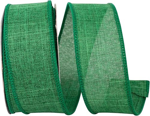 Miniatura 2 de Reliant Ribbon 92573W-058-09F Everyday Linen Value - Cinta con borde con cable, 1-12 pulgadas x 10 yardas, naranja