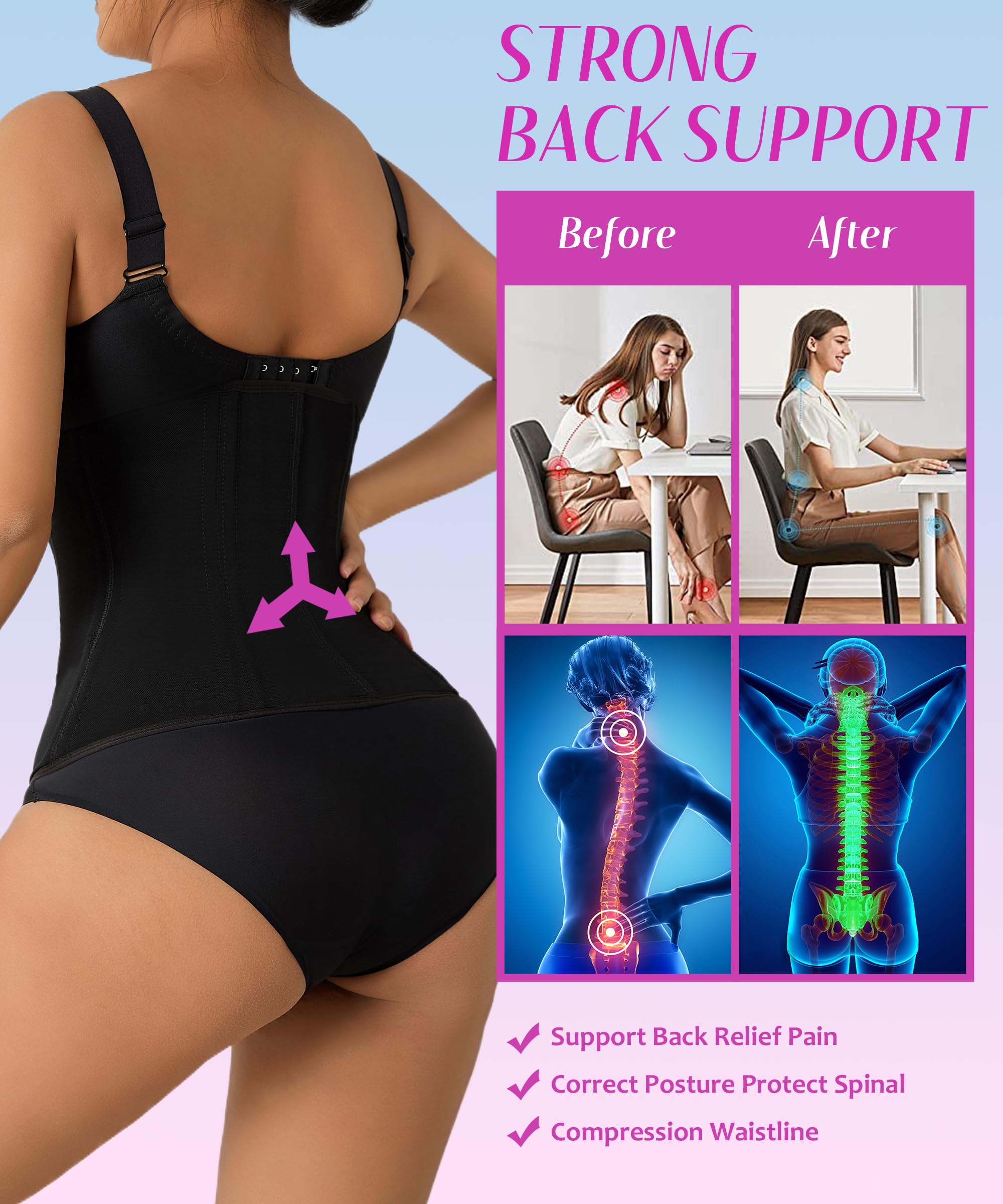 GainKee Faja moldeadora de cintura para mujer, corsé con control de abdomen, malla modal, cincha con gancho y cremallera