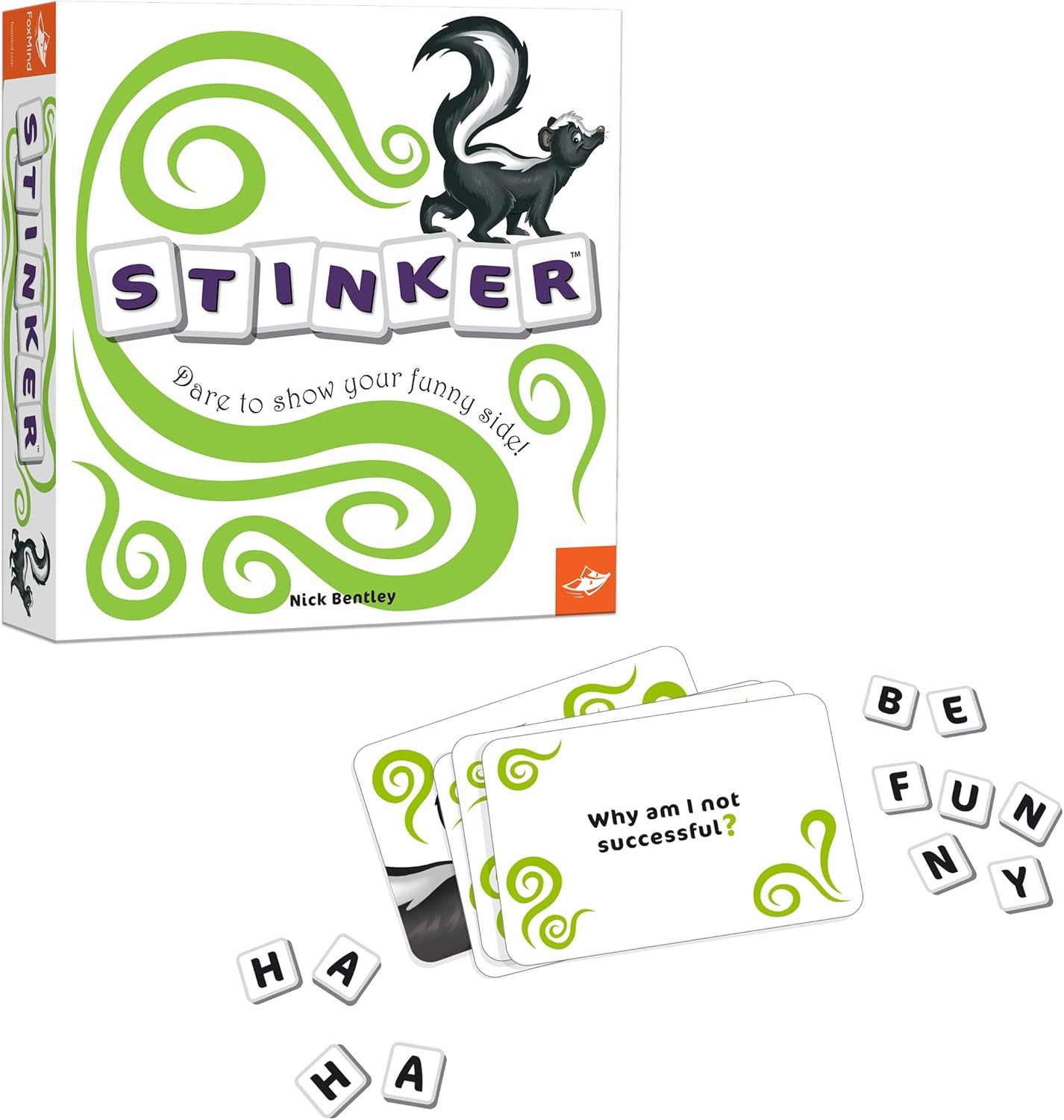 FoxMind Games: Stinker, Word Game, Party Game Where The Goal is Laughter, 200 Hilarious Questions, for 3 to 6 Players, Ages 10 and Up