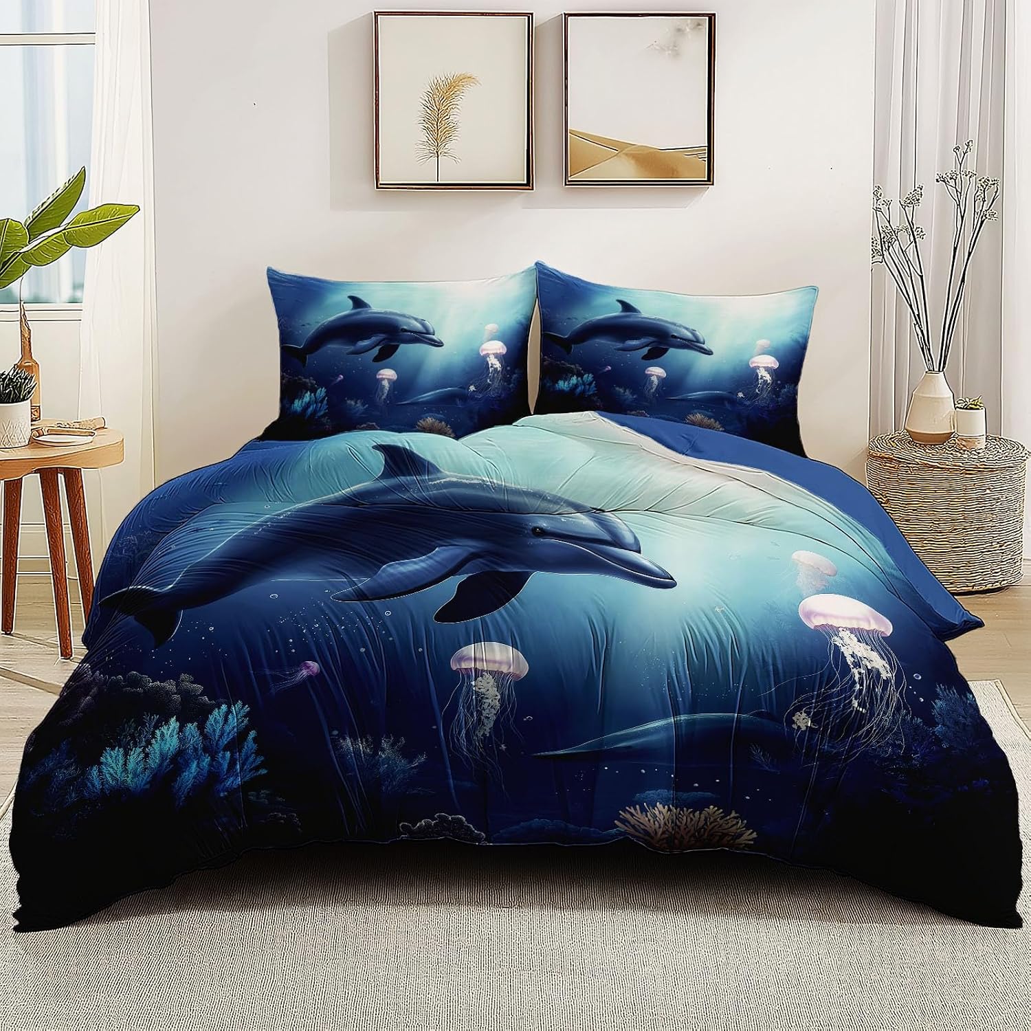 Duvet Cover 2 Pcs Set Animals Black Cat Photography Pattern Duvet Covers for Kids Boys Girls Twin Decorative Breathable Bed Cover Black Reversible Bedding Set