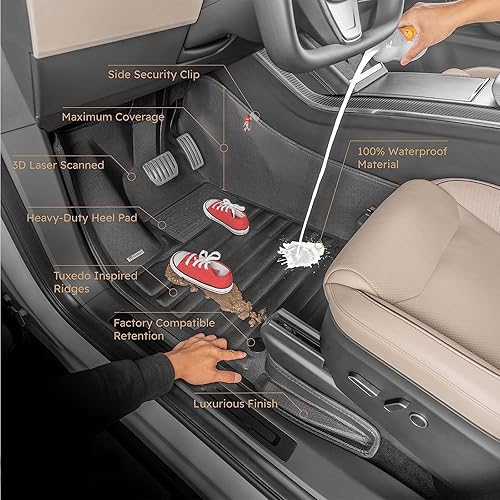 Miniatura 4 de Alfombrillas de goma para todo tipo de clima para Ford Escape 2020-2022, el juego completo incluye la primera y segunda fila de cobertura máxima,