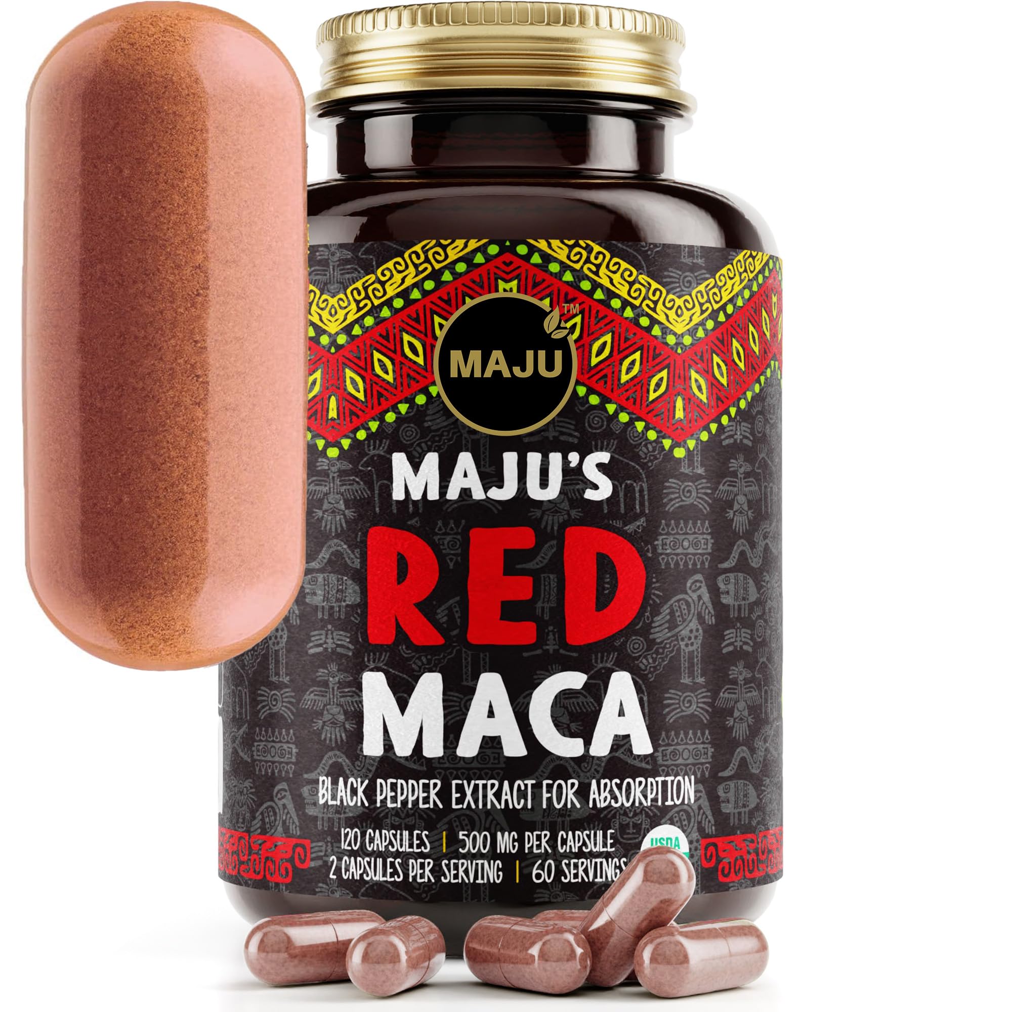 Maju Superfoods Organic Red Maca Root Capsules