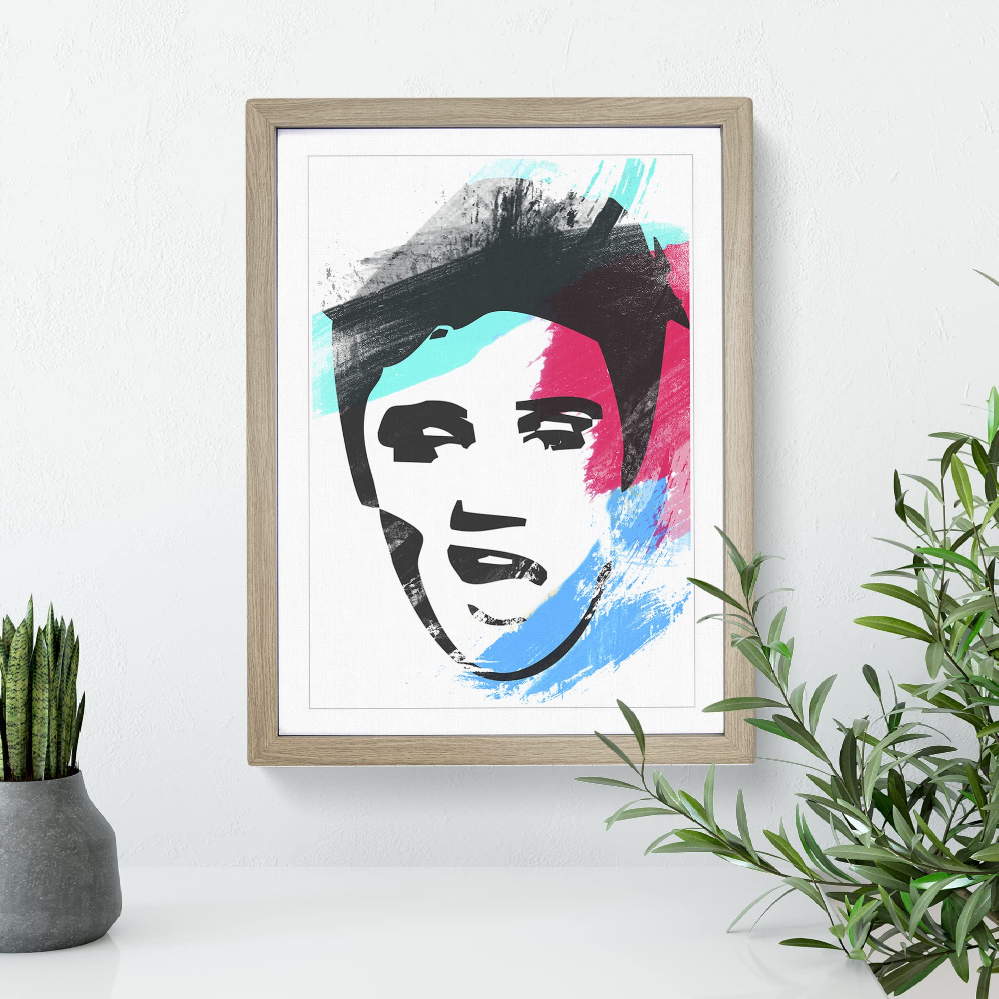 Elvis Presley Face Art V2 Modern Framed Wall Art Print, Ready to Hang Picture for Living Room Bedroom Home Office Décor - Image 3