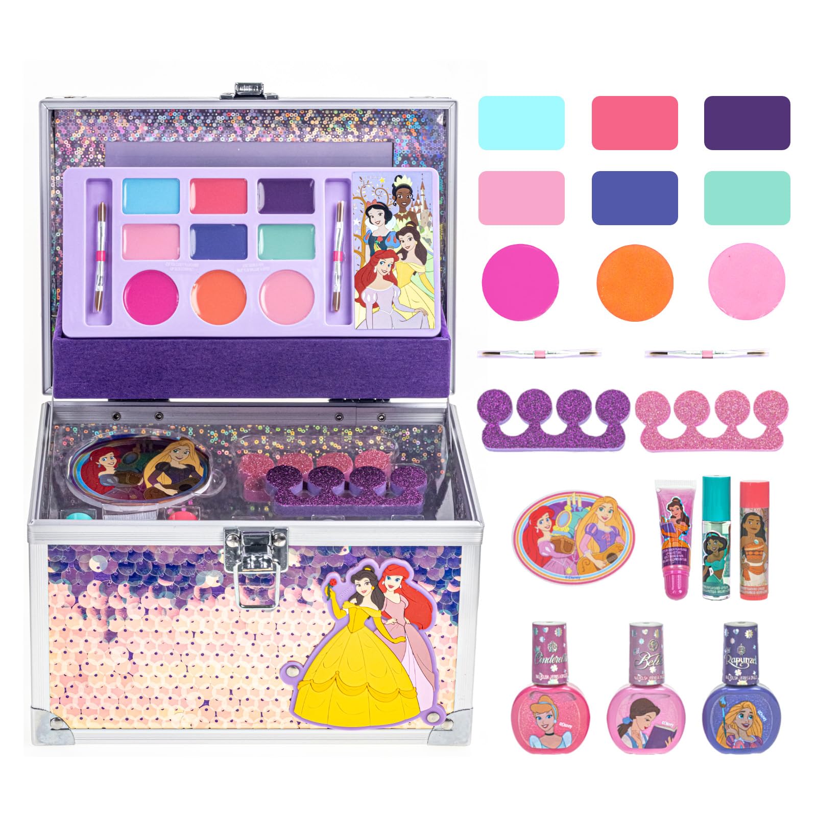 Disney Princess Schminkset Kinder Lipgloss & Nagellack mit Beauty Koffer