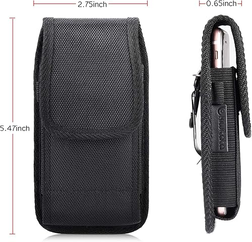 Miniatura 5 de Funda de nailon para iPhone 13 Mini /SE2, funda vertical resistente para cinturón con clip para cinturón para iPhone 8 7 6S 6 iPhone 12 Mini SE