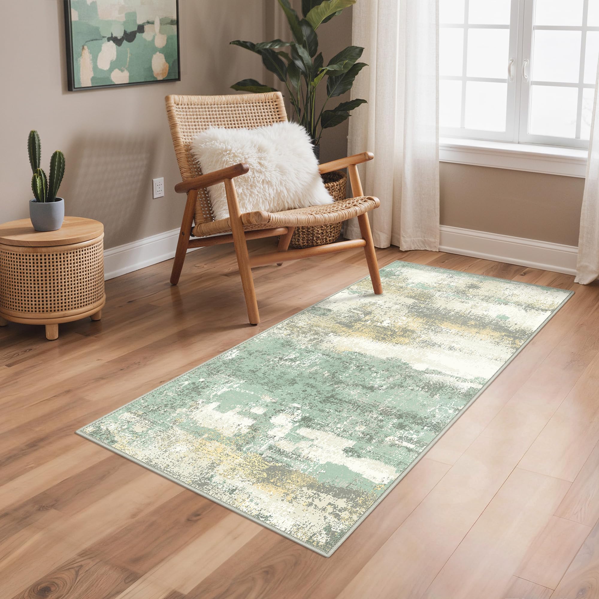 BEIMO Waschbarer Teppich Wohnzimmer, Abstrakt Design Teppich Schlafzimmer Kurzflor, Groß Teppiche rutschfest Weiche für Badezimmer Esszimmer Flur